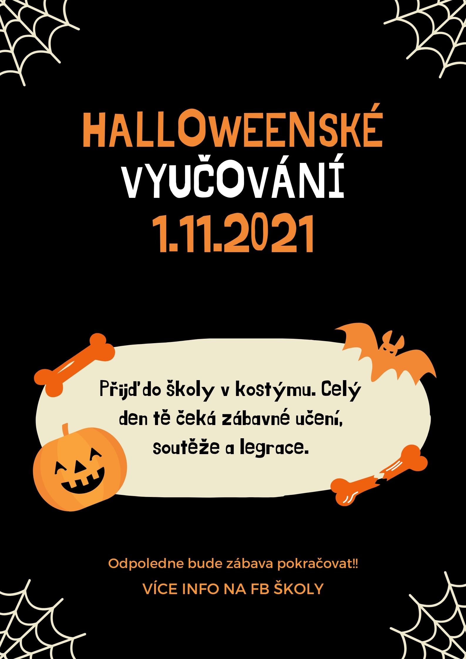 Orange and Beige Wicked Cute Halloween Poster