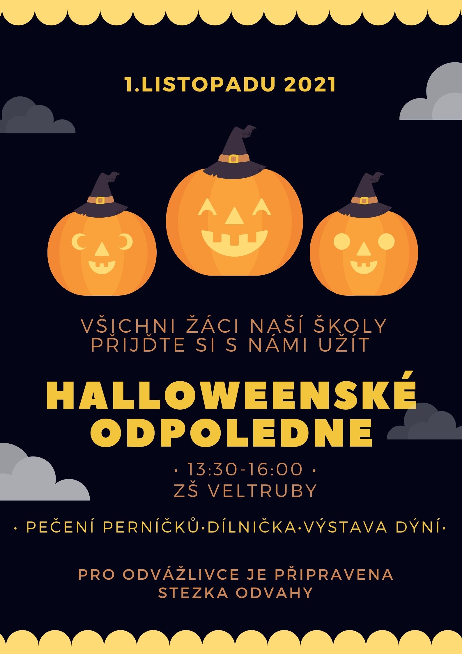 Orange and Yellow Wicked Cute Halloween Poster